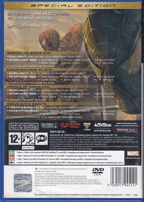 Spider-Man 3 - Special Edition - PS3 (B Grade) (Genbrug)